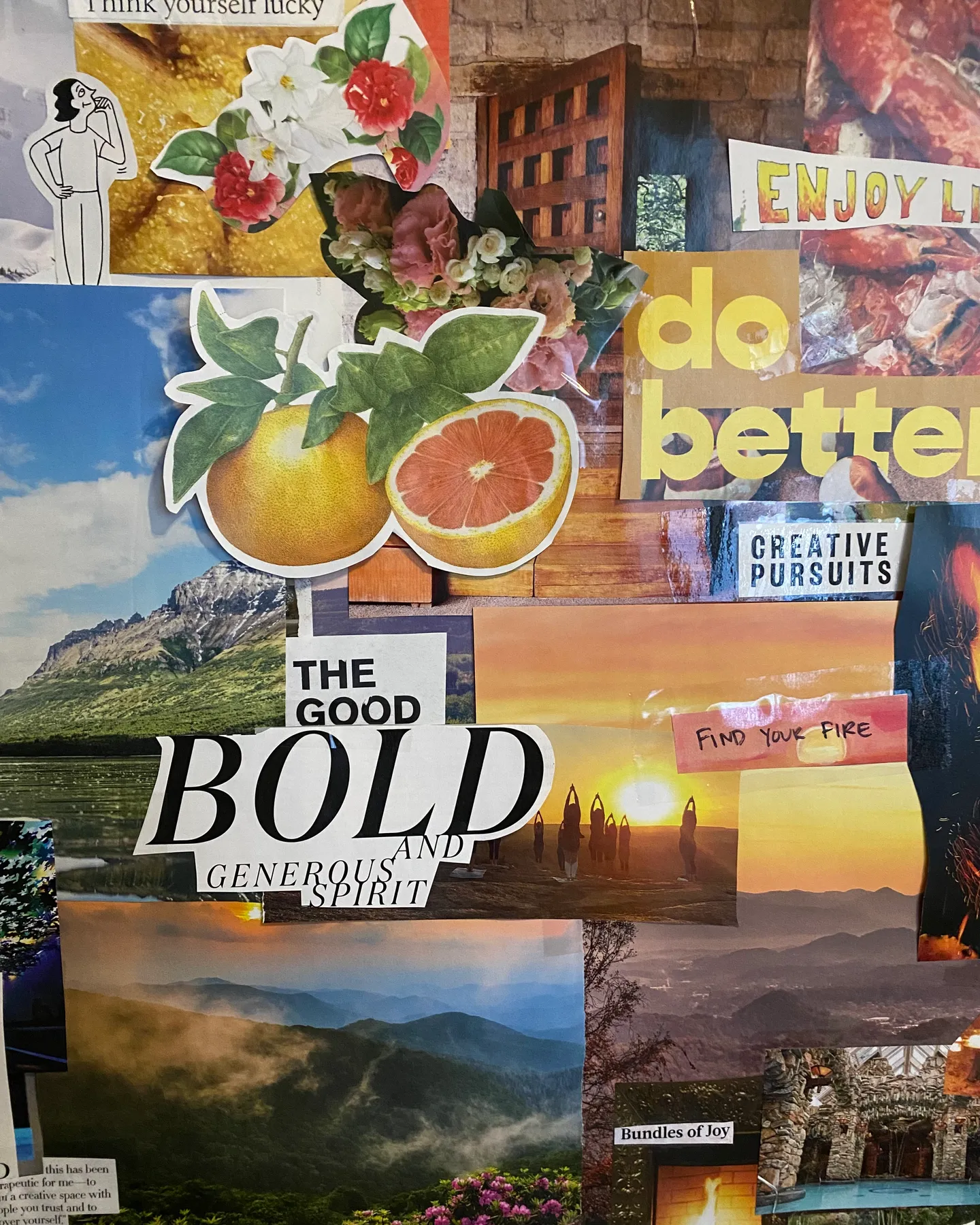 A snapshot of last year's vision board